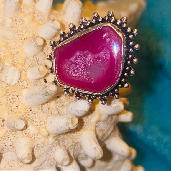 SALE ⭐️ Druzy Agate natural Gemstone ring - Picture 1 of 8